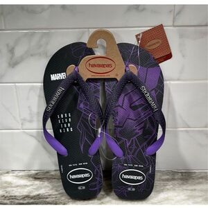 NWT Black Panther Marvel Men’s Havaiana’s Flip Flop Sandal - Size‎ 9/10